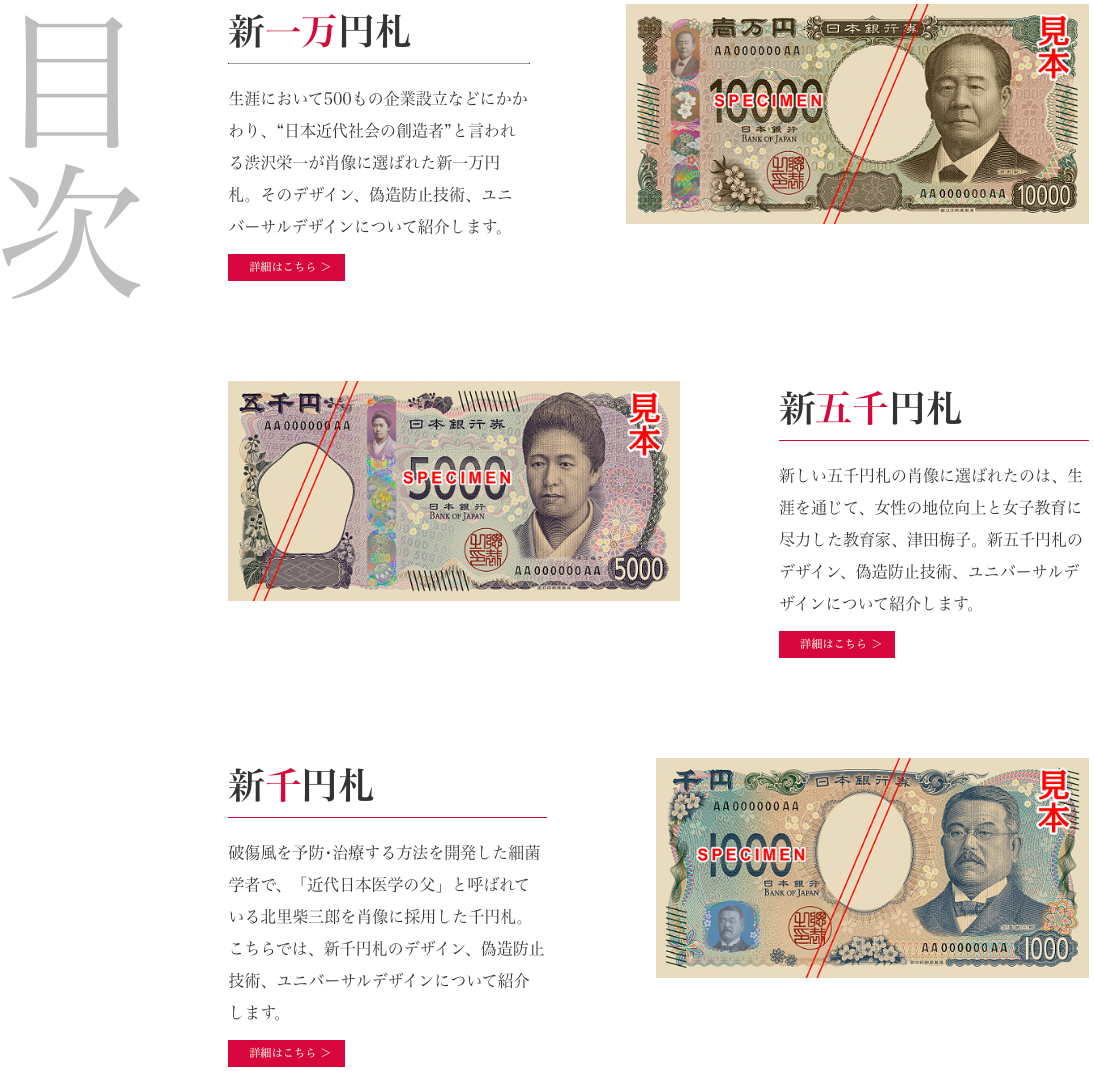 日本已於2024年7月3日起發行新版紙幣(1000日元、5000日元、10000日元)。(資料來源:国立印刷局)