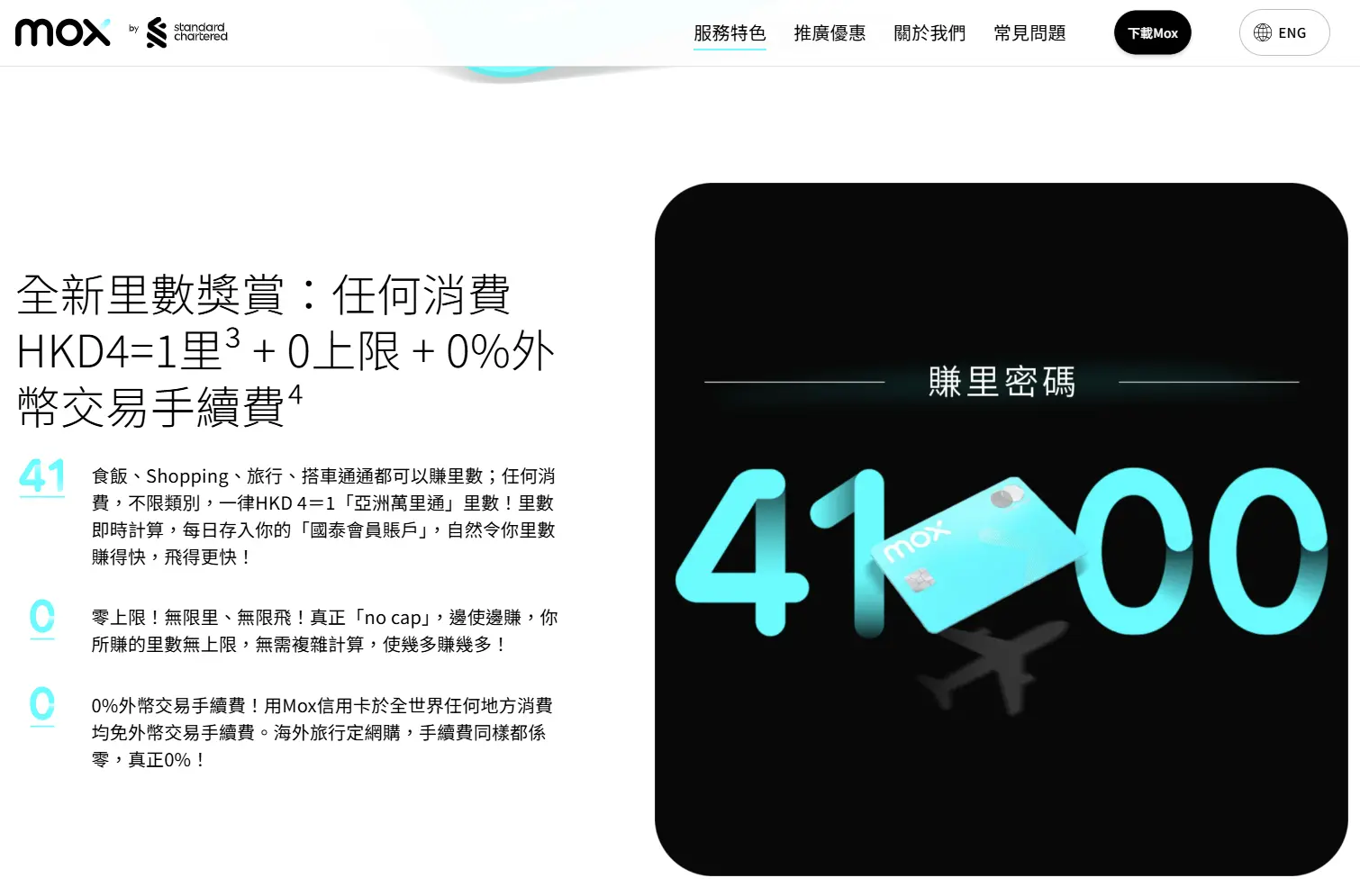 用Mox信用卡於全世界任何地方消費均免外幣交易手續費。(資料來源:Mox Bank)
