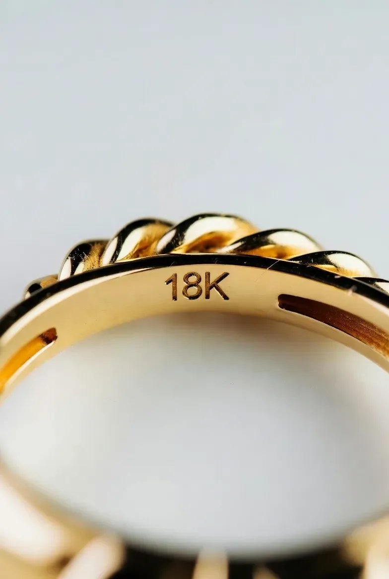 K金金飾一般都會標明成色。(Grok AI製圖)