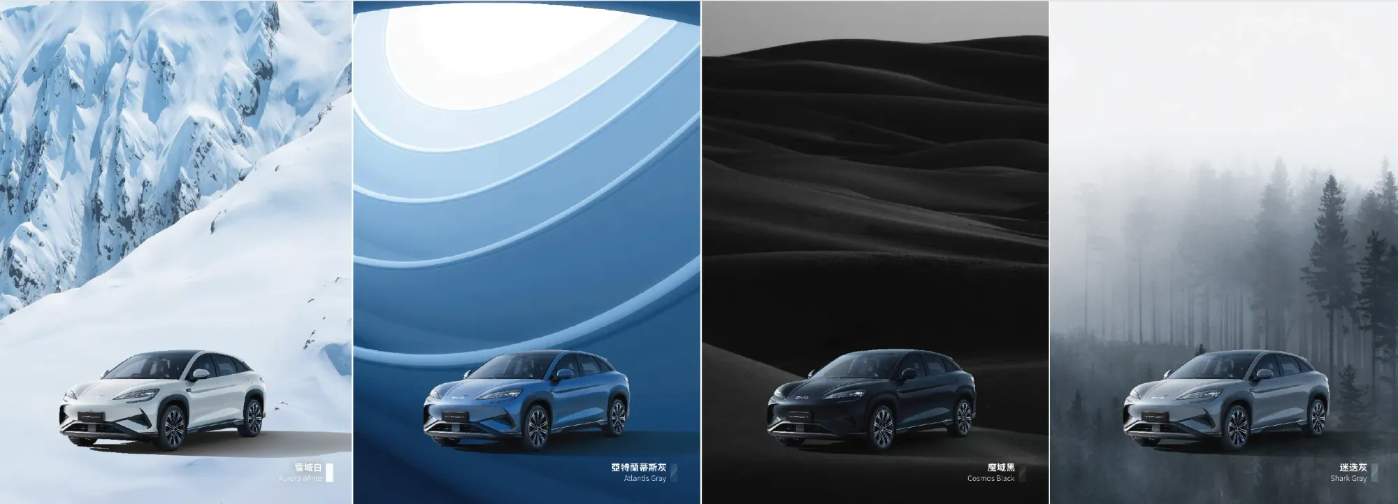 BYD SEALION 7有四款顏色。(資料來源：BYD官方網站)