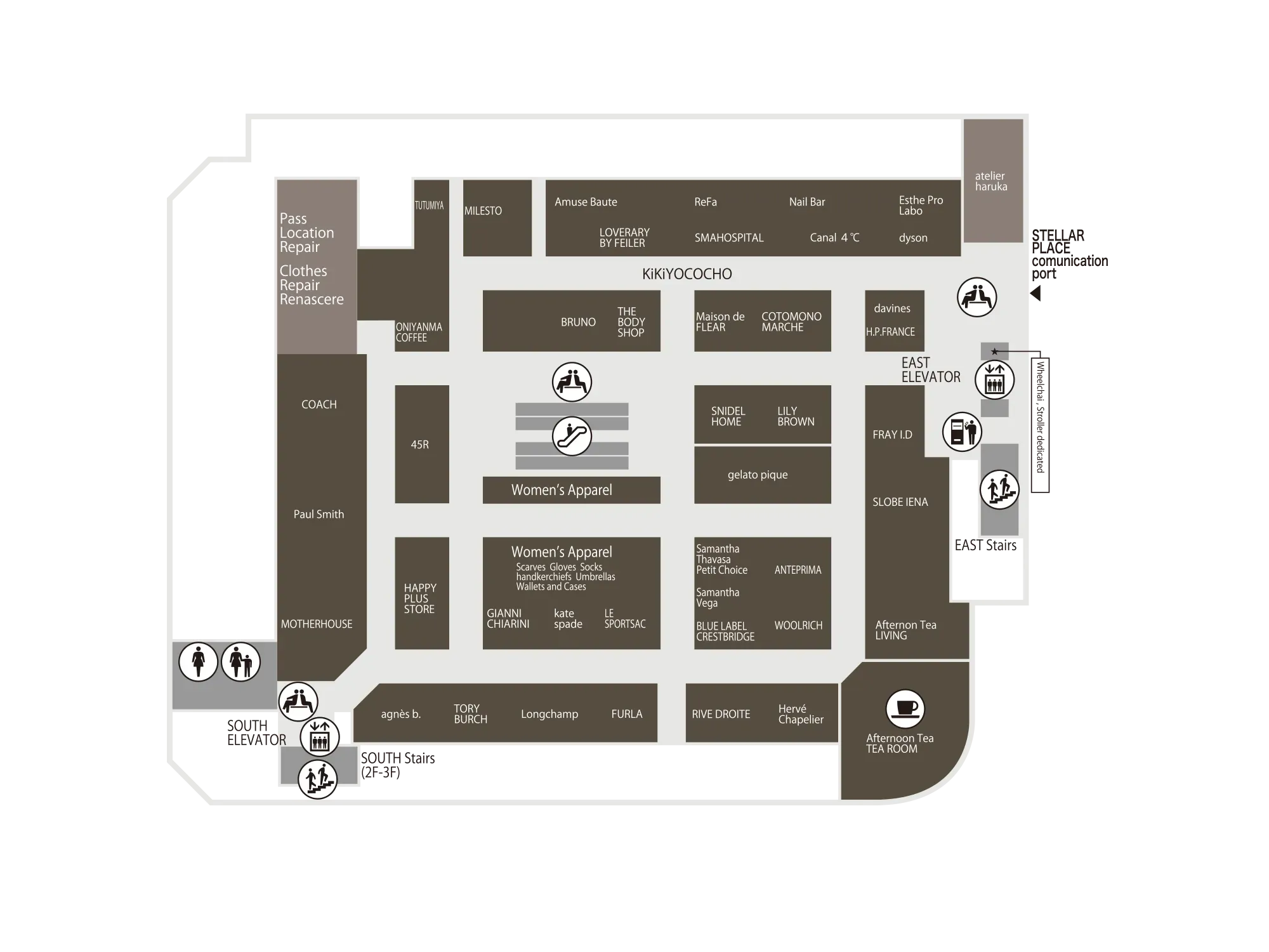 大丸札幌店3樓商店一覽。(截至2025年11月15日)(資料來源:Daimaru官方網站)