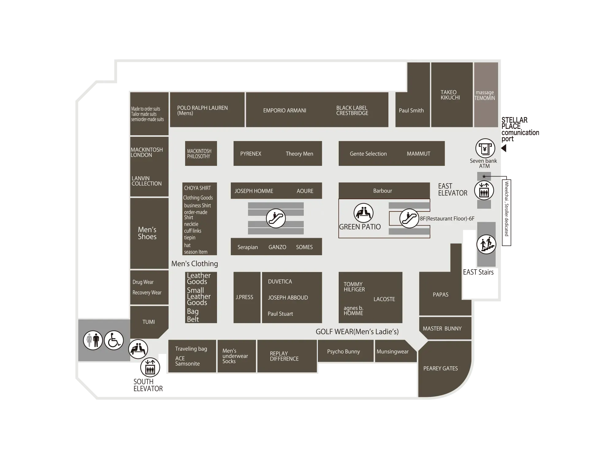 大丸札幌店6樓商店一覽。(截至2025年11月15日)(資料來源:Daimaru官方網站)