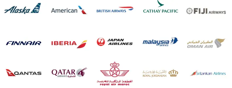 寰宇一家聯盟成員,共15家航空公司。(資料來源:寰宇一家官方網站)