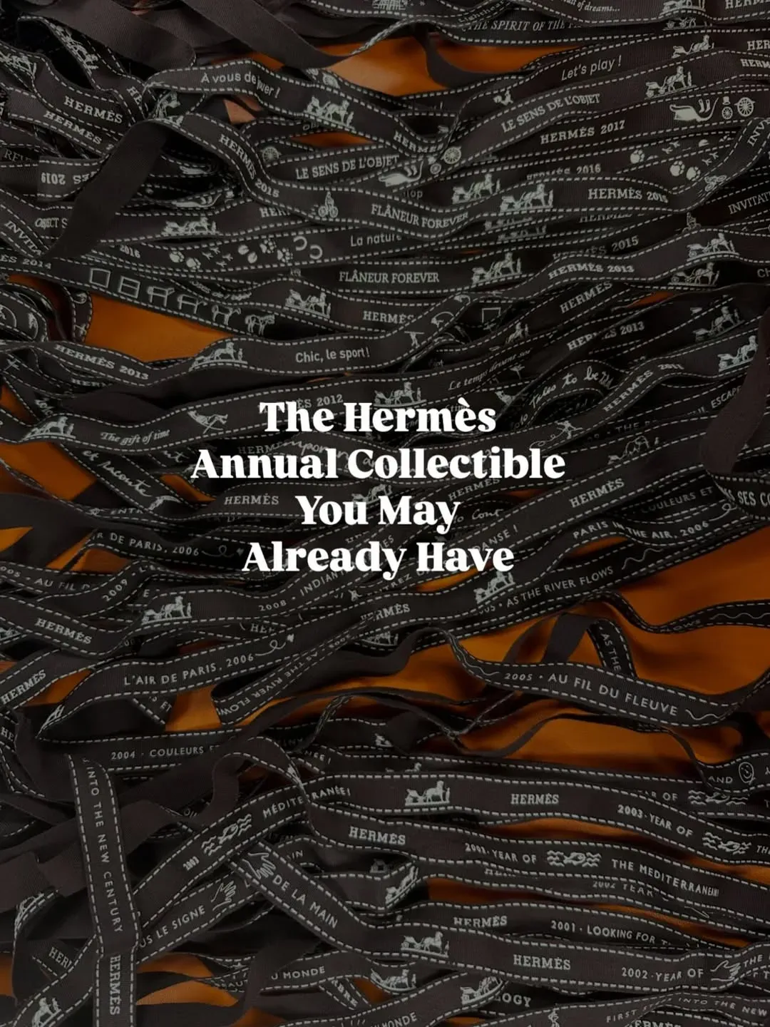 用家@abigail_goodman_喺&nbsp;Instagram&nbsp;分享自己收藏咗超過&nbsp;30&nbsp;年嘅&nbsp;Hermès&nbsp;年度包裝絲帶。