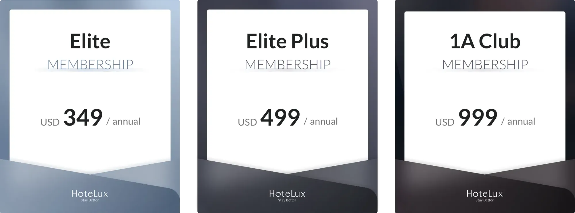 付費會員層級(直接向 HotelLux 購買)