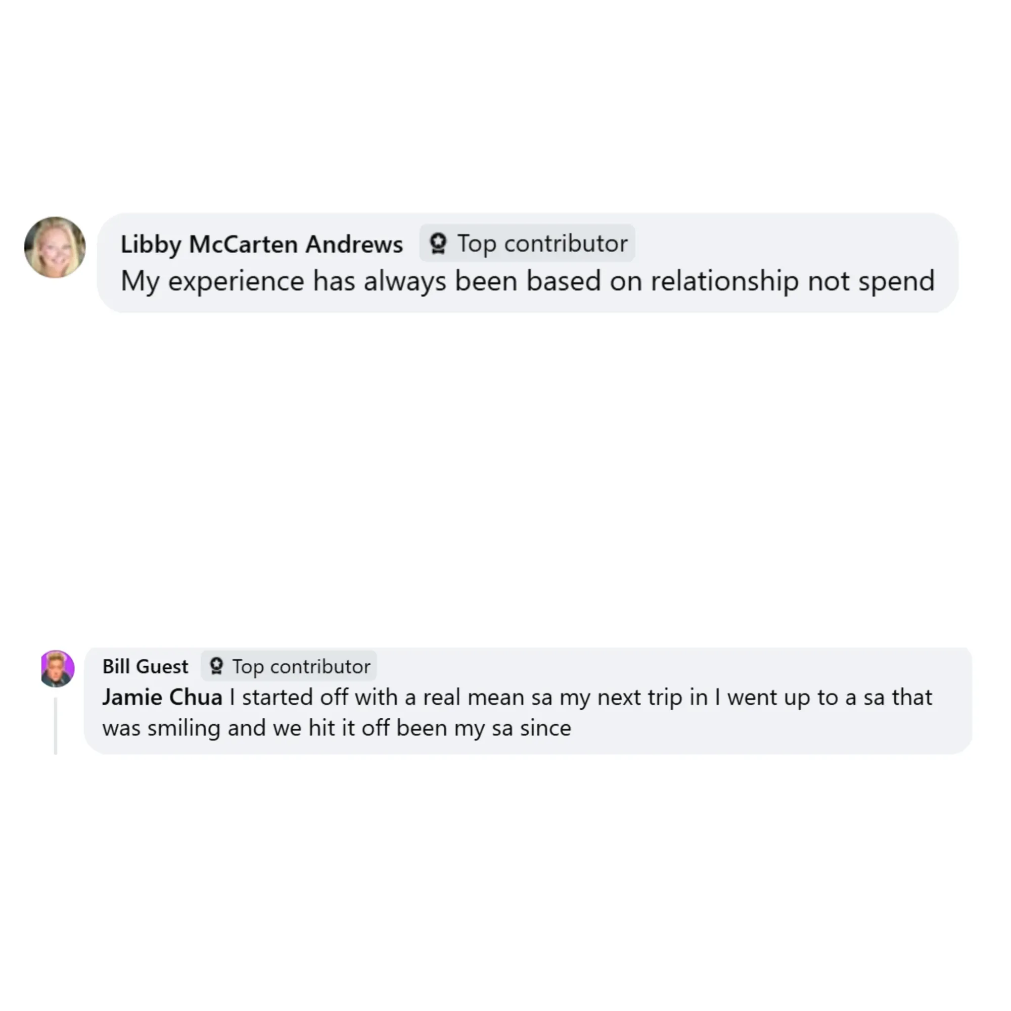 部分海外用家提到,整體購物體驗往往同 SA 嘅互動方式有關;亦有人分享曾因合作不順而嘗試調整方向,同時有意見認為主流顏色較適合作為首個 QB。