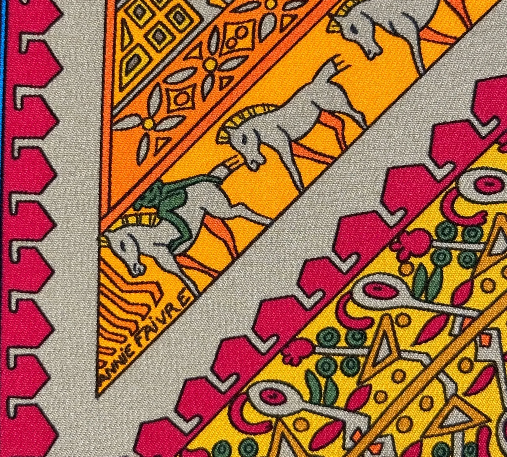 Sur un Tapis Volant&nbsp;圖案中猴子細節放大圖。