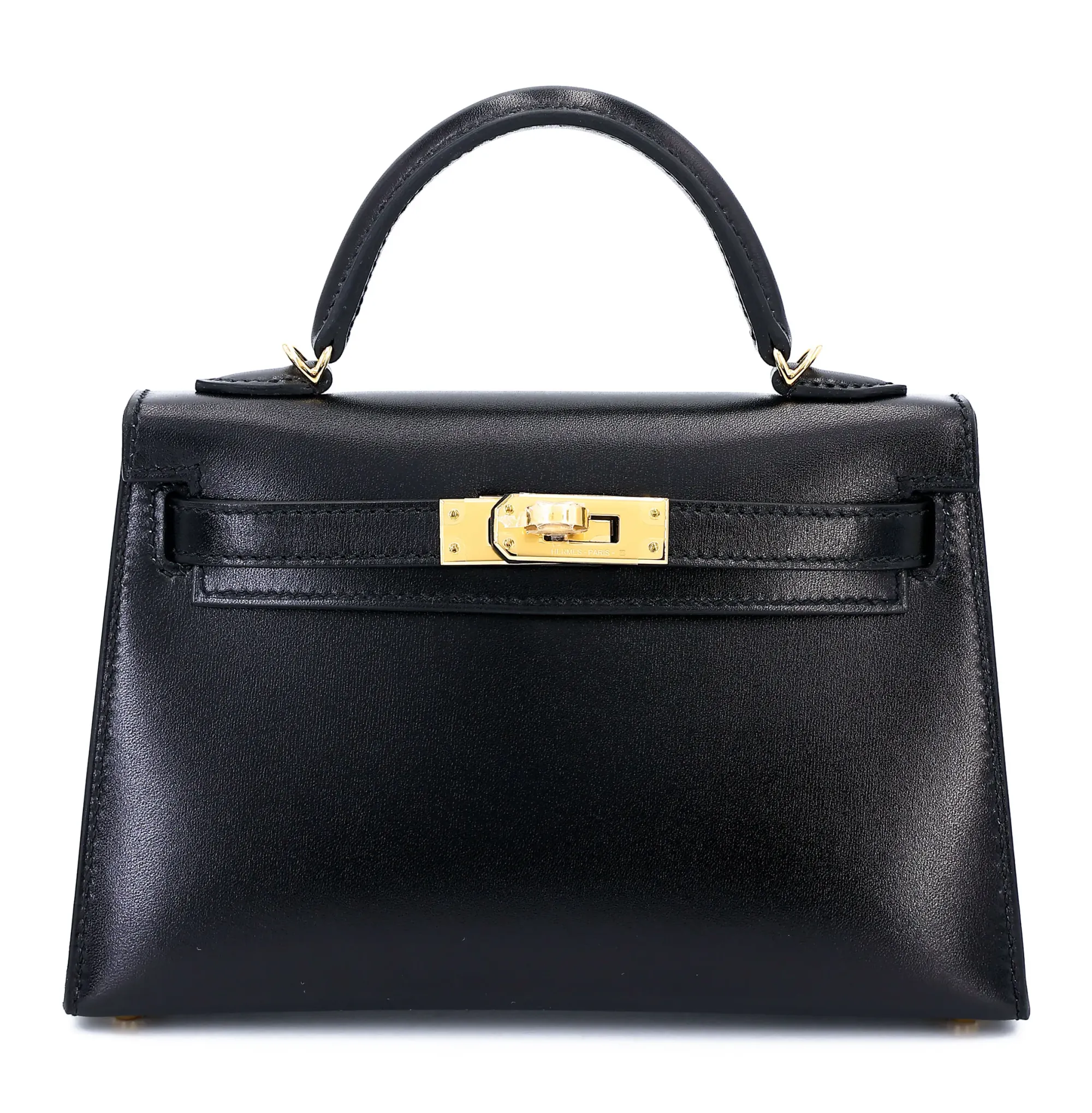 Hermès Mini Kelly&nbsp;黑色金扣示意，屬熱門且供應相對有限嘅組合，實際喺巴黎短時間內遇到嘅機會較低。