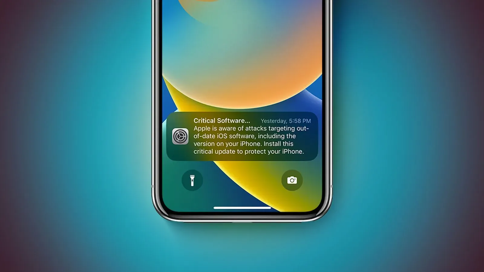 Apple 鎖定畫面彈出「重要軟件」警告