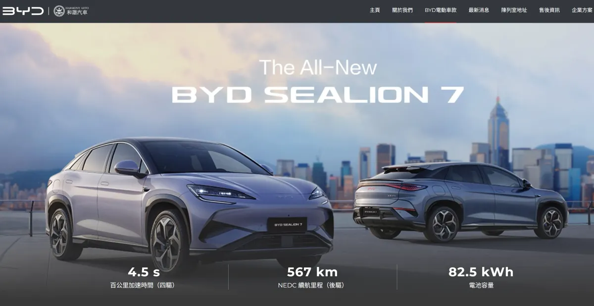 BYD新車出場| SEALION 7海獅硬撼10款EV全面規格比較⚡