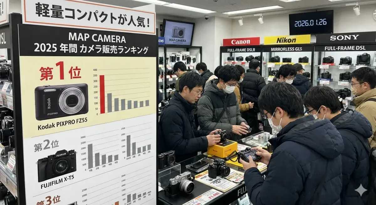 日本相機銷量真實走勢|Map Camera 2025 年最賣相機排行榜解析