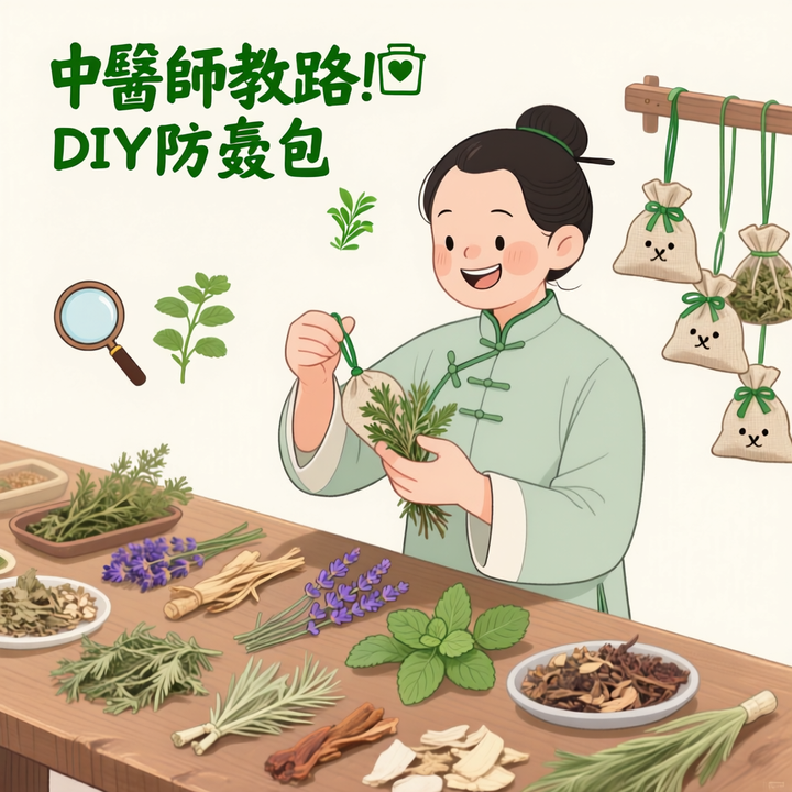 天然驅蚊 中醫師教DIY有效防蚊包。(通義千問AI製圖)