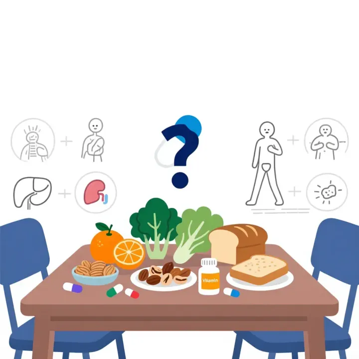 健生村|維他命唔係愈食愈健康？一文睇清過量攝取風險💊。(通義千問AI製圖)