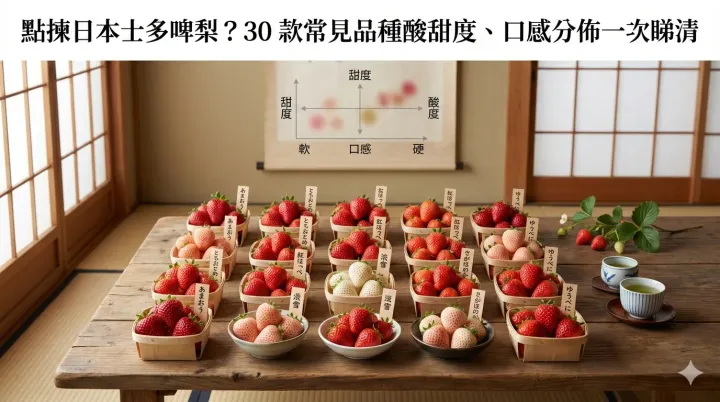 點揀日本士多啤梨？30 款常見品種酸甜度、口感分佈一次睇清