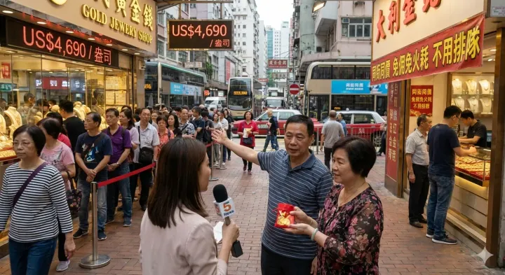 金價高位街訪|佐敦同街同價回收，寧願排隊都唔即時成交？設計圖片