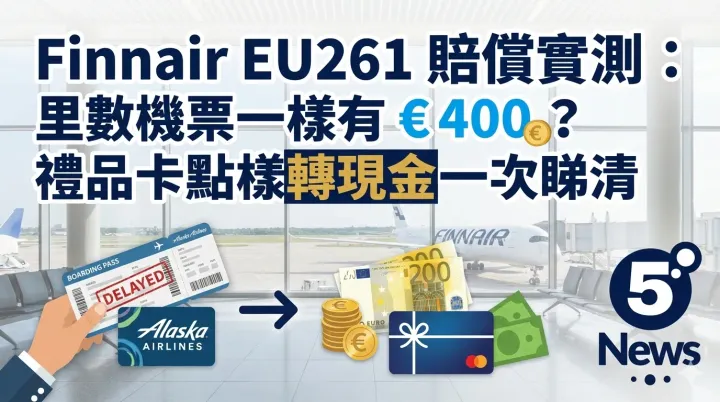 Finnair EU261 賠償實測：里數機票一樣有 €400？禮品卡點樣轉現金一次睇清